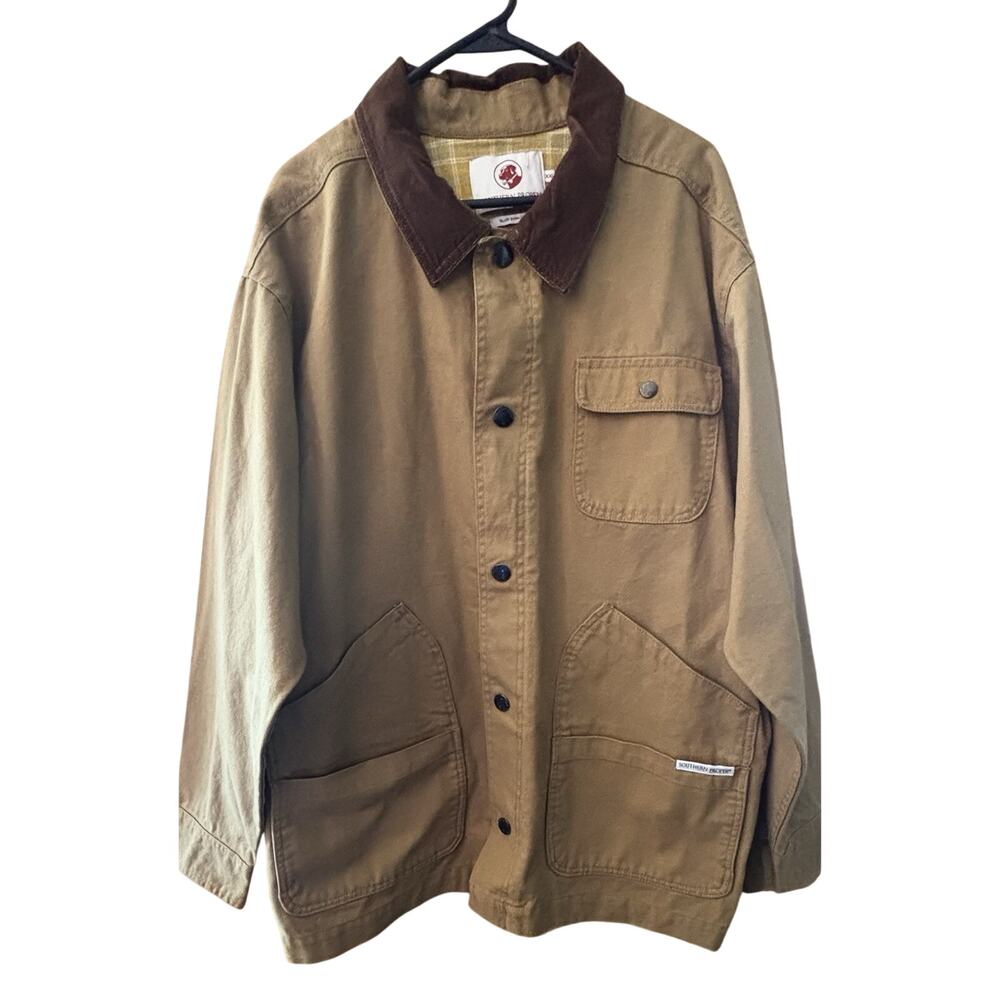 Southern Proper Bluff Barn Jacket Men’s XXL Tan Pockets Denim Chores Cowboy